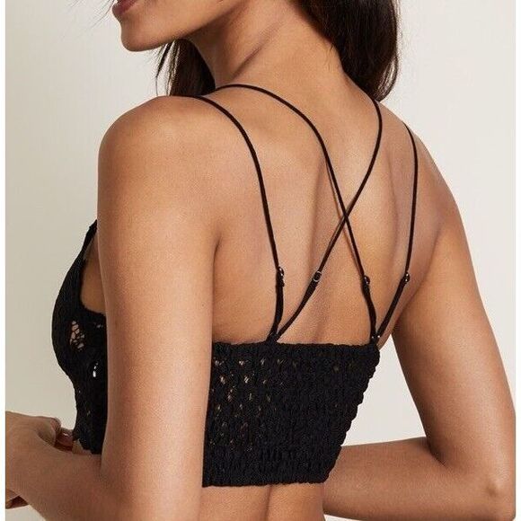 Free People Adella Bralette Sz Small Set Of 2 White & Black. NWOT Display Models - Picture 14 of 16